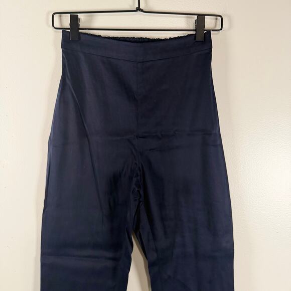 Jenni Kayne Blue High Waist Skinny Pants Cotton Tencel Casual Womens Size XS - Picture 4 of 10